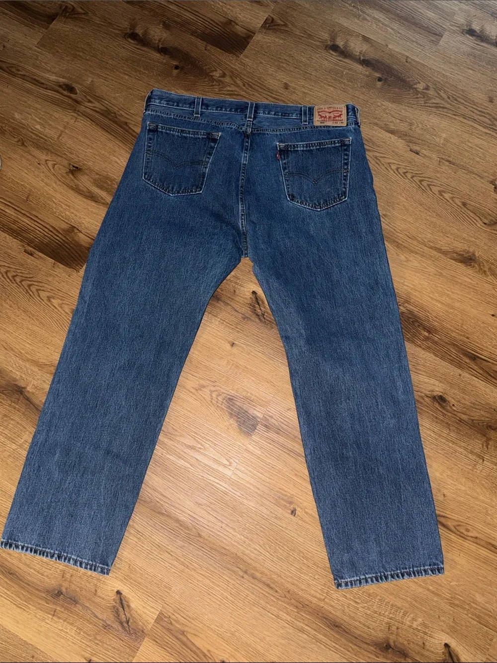 Levi's 505 Dark Blue Straight Jeans 42x32 - Picture 3 of 7